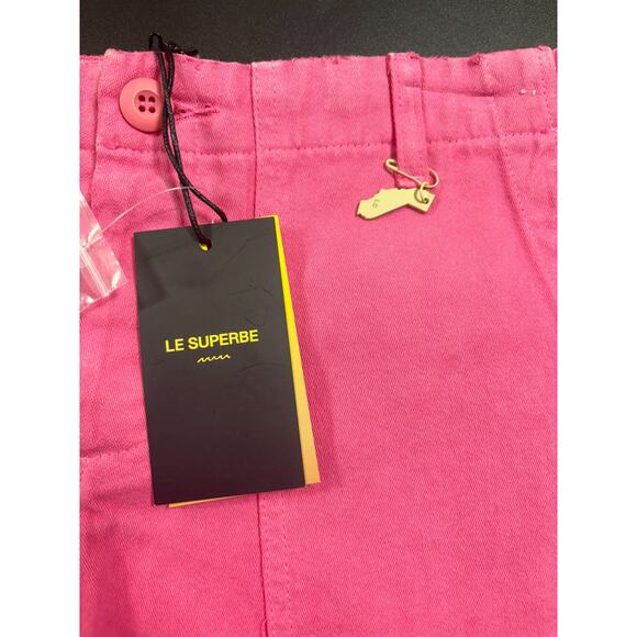 Le Superbe NWT Hot Pink Beach Crawler Cut Off Short in Size 4 MSRP $175 - Picture 5 of 6